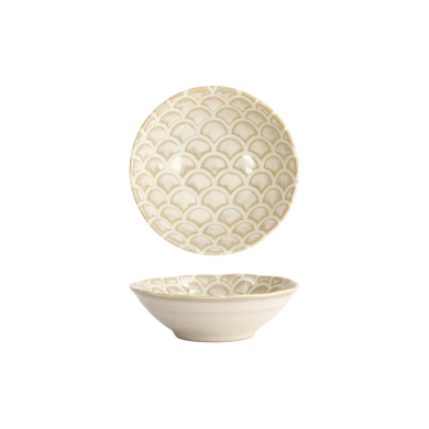 Tokyo Design Studio Reisschale Titanium Matte Mermaid Design Weiß, Porzellan, Ø 14,5 × 4,4 cm, 250 ml
