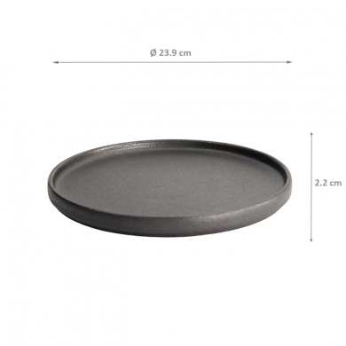 Ø 23.9x2.2cm Yuzu Black Round Plate with Rim  at g-HoReCa (picture 7 of 7)