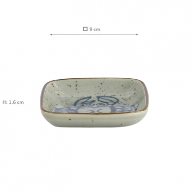 TDS, Soy Sauce Bowl, Crab, Blue, 9 x 1.6 cm - Item No. 20609