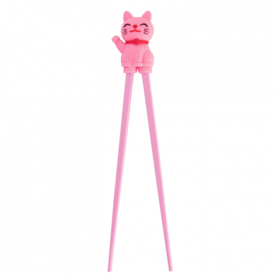 TDS, Kids-Chopsticks , Kitchenware, 22 cm, Lucky Cat, Pink - Item No. 20727