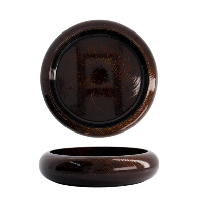 TDS, Sushi Oke, Outer 27.5x6.2cm Inner 22.2x4.3cm, Gold Wood - Item No. 20858