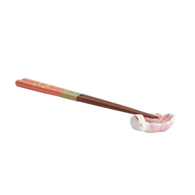 TDS, Chopstick Set, Rabbit Sakura incl. chopstick rests, 5 pair, 22,5 cm, Item No. 20905