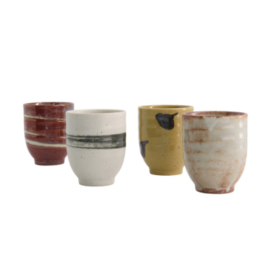 Cup Set Craft Gift Box C Assorted Colours, 4 pcs., Porcelain, Ø 6.7 × 8.3 cm, 200 ml, Item No. 20916