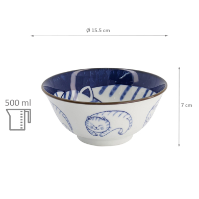 TDS, Tayo Bowl, Mixed Bowls Cat, Ø15.5x7cm 500ml, Item No. 20932