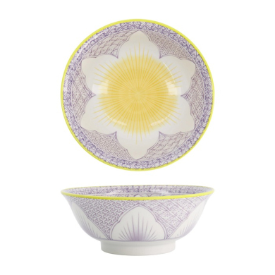 Tokyo Design Studio Ramenschale Lily Flower Lila, Porzellan, Ø 20,5 × 8 cm, 1,2 l