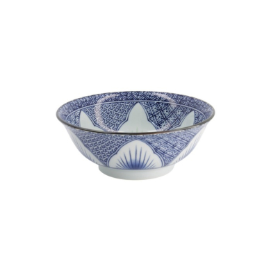 Ramenschale Lily Flower Blau, Porzellan, Ø 20,5 × 8 cm, 1,2 l, Art.-Nr. 20935