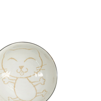 Tayo Bowl Kawaii Cat Neko Blue, Porcelain, Ø 12.7 × 7 cm, 300 ml, Item No. 2094