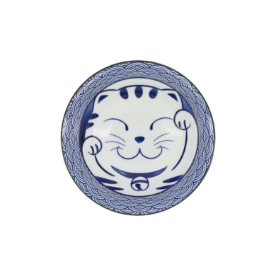 Ramen Bowl Kawaii Lucky Cat Blue, Porcelain, Ø 19.7 × 7 cm, 1 l, Item No. 20952
