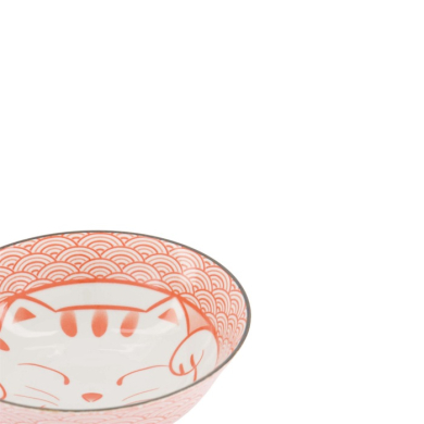 Ramen Bowl Kawaii Lucky Cat Red, Porcelain, Ø 19.7 × 7 cm, 1 l, Item No. 20953
