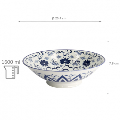 TDS, Ramen Bowl, Tokyo Blue, Mixed Bowls, Botan, Ø 25.4 x 7.8 cm 1600 ml  - Item No. 20962