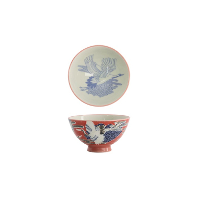 Tokyo Design Studio Rice Bowl Kawaii Crane Red, Porcelain, Ø 11.5 × 6 cm, 300 ml