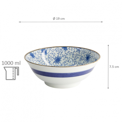 TDS, Bowl, Japan Flower,  Ø 19 x 7.5 cm 1000 ml, Item No. 2098