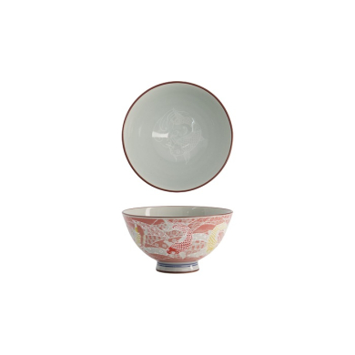 Tokyo Design Studio Reisschale Kawaii Carp Rot, Porzellan, Ø 11,5 × 6 cm, 300 ml