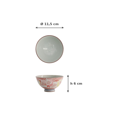 Reisschale Kawaii Carp Rot, Porzellan, Ø 11,5 × 6 cm, 300 ml, Art.-Nr. 20980