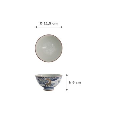 Reisschale Kawaii Carp Blau, Porzellan, Ø 11,5 × 6 cm, 300 ml, Art.-Nr. 20981