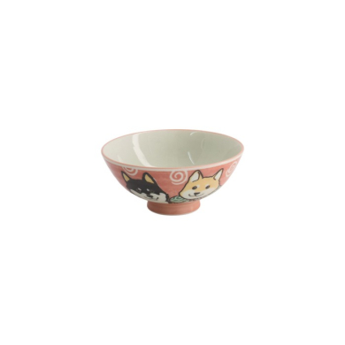Rice Bowl Kawaii Shiba-Dog Pink, Porcelain, Ø 14.5 × 6.5 cm, 500 ml, Item No. 20987