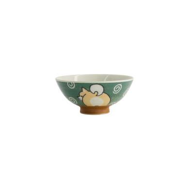 Reis-Schale, Kawaii-Shiba-Dog, Grün, Ø 14.5x6.5cm 500ml - Art Nr: 20988