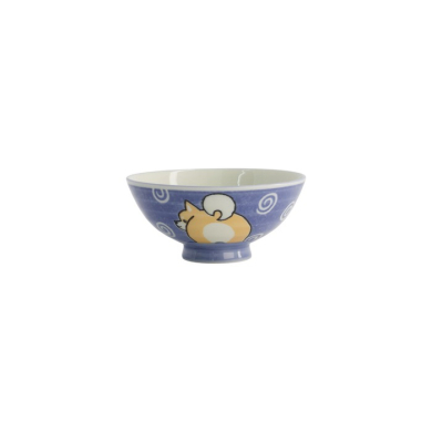 Rice Bowl Kawaii Shiba-Dog Blue, Porcelain, Ø 14.5 × 6.5 cm, 500 ml, Item No. 20989