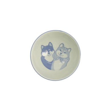 Rice Bowl Kawaii Shiba-Dog Blue, Porcelain, Ø 16 × 8 cm, 600 ml, Item No. 20993