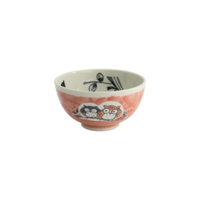 Rice Bowl Kawaii Owl Pink, Porcelain, Ø 16 × 8 cm, 600 ml, Item No. 20995