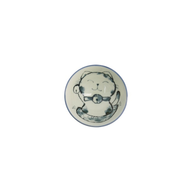 Reisschale Kawaii Cat Blau, Porzellan, Ø 11,5 × 6 cm, 300 ml, Art.-Nr. 21025