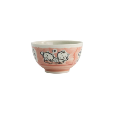 Rice Bowl Kawaii Cat Pink, Porcelain, Ø 16 × 8 cm, 600 ml, Item No. 21026