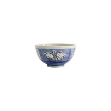Rice Bowl Kawaii Cat Blue, Porcelain, Ø 13 × 8 cm, 400 ml, Item No. 21029