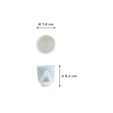 Mug Lily Flower Light Blue, Porcelain, Ø 7.8 × 8.2 cm, 250 ml, Item No. 21149