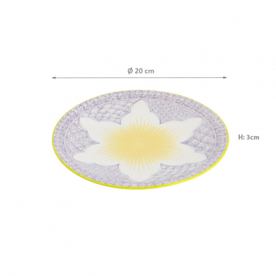 TDS, Plate, Lily Flower, Purple, Ø 20x3 cm - Item No: 21151