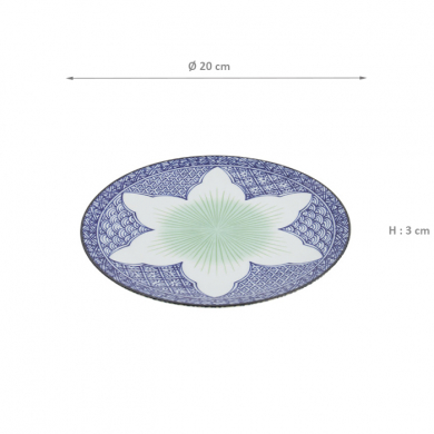 TDS, Plate, Lily Flower, Blue, Ø 20x3 cm - Item No: 21152