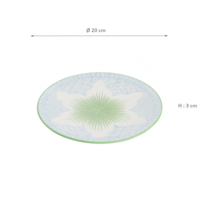 TDS, Plate, Lily Flower, Light Blue, Ø 20x3 cm - Item No: 21154