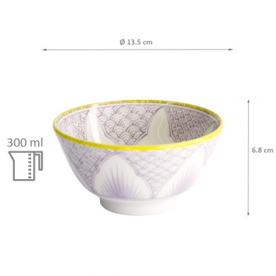 TDS, Small Tayo Bowl, Lily Flower , Purple, Ø 13.5x6.8 cm, 300 ml - Item No: 21159