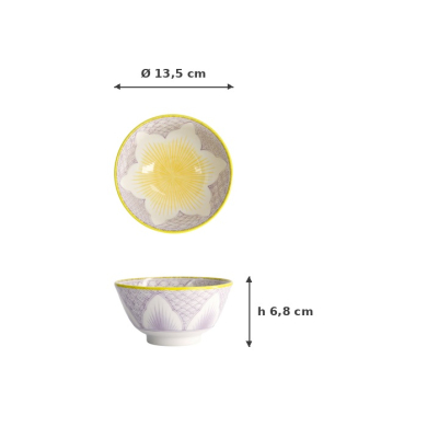 Tayo-Schale Lily Flower Lila, Porzellan, Ø 13,5 × 6,8 cm, 300 ml, Art.-Nr. 21159