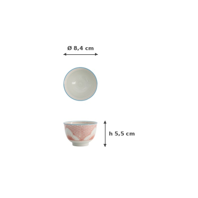 Cup Lily Flower Red, Porcelain, Ø 8.4 × 5.5 cm, 150 ml, Item No. 21195