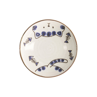 Teller Kawaii Cat Neko Blau, Porzellan, Ø 21 × 5,2 cm, Art.-Nr. 21269