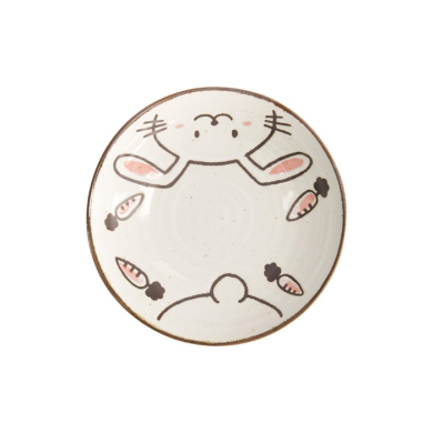 Teller Kawaii Rabbit Usagi Rosa, Porzellan, Ø 21 × 5,2 cm, Art.-Nr. 21270