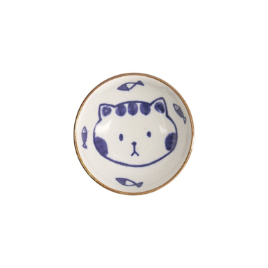 Bowl Kawaii Cat Neko Blue, Porcelain, Ø 16 × 6.3 cm, 600 ml, Item No. 21277