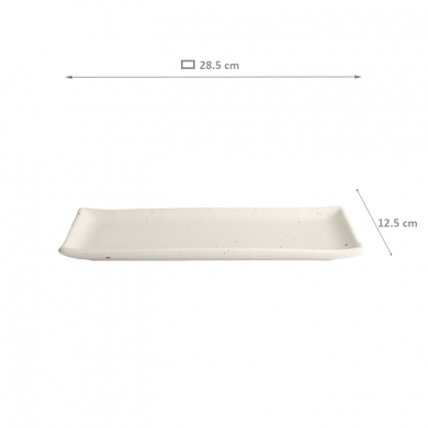 28.5x12.5cm  Kohiki White Matte Rect. Plate  at g-HoReCa (picture 6 of 6)