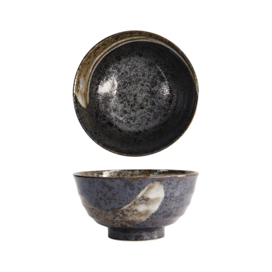 Tokyo Design Studio Tayo Bowl Arahake Black/Brown, Stoneware, Ø 17 × 9 cm, 900 ml