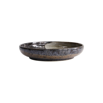 Pasta Plate Arahake Black/Brown, Stoneware, Ø 22 × 4 cm, 650 ml, Item No. 21436