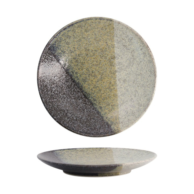 Tokyo Design Studio Plate Oboro Yamakage Black/Brown/White, Ceramic, Ø 22.7 × 3.1 cm