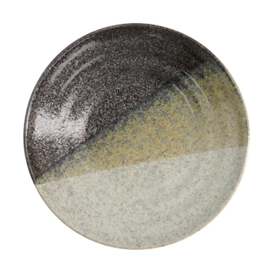 Tiefer Teller Oboro Yamakage Schwarz/Braun/Weiß, Steinzeug, Ø 29 × 6 cm, Art.-Nr. 21443