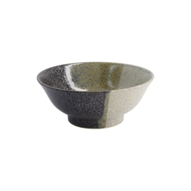 Noodle Bowl Oboro Yamakage Black/Brown/White, Ceramic, Ø 21.5 × 9 cm, Item No. 21444