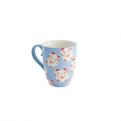 Wh/Bl Kawaii Lucky Cat Mug W/Giftbox at g-HoReCa (picture 3 of 6)