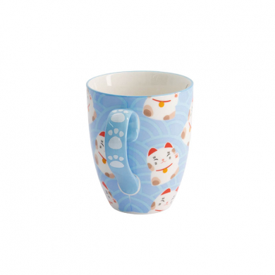 Wh/Bl Kawaii Lucky Cat Mug W/Giftbox at g-HoReCa (picture 5 of 6)