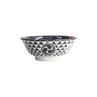 Noodle Bowl Asakusa Matsuri White/Black, Porcelain, Ø 20.5 × 8 cm, 1.25 l, Item No. 21554