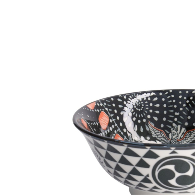 Noodle Bowl Asakusa Matsuri White/Black, Porcelain, Ø 20.5 × 8 cm, 1.25 l, Item No. 21554