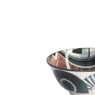 Rice Bowl Asakusa Geisha Red/Black, Porcelain, Ø 14.8 × 7 cm, 550 ml, Item No. 21555