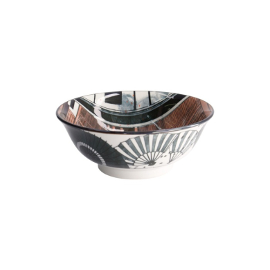 Noodle Bowl Asakusa Geisha White/Black, Porcelain, Ø 20.5 × 8 cm, 1.25 l, Item No. 21556