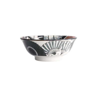 Noodle Bowl Asakusa Geisha White/Black, Porcelain, Ø 20.5 × 8 cm, 1.25 l, Item No. 21556